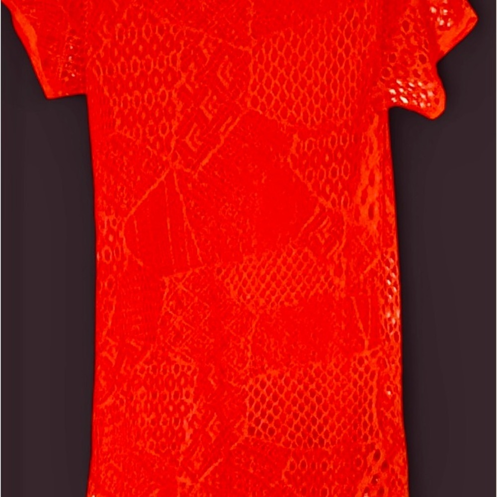 Vibrant Orange Lace Dress boho style